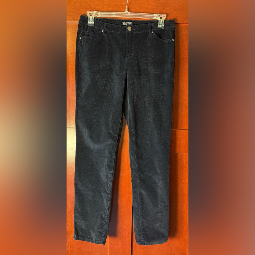 Buffalo David Bitton Midnight Blue Mid-Rise Skinny Stretch Velvet Jean Size 12
